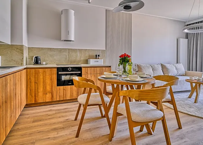 아파트 D204 Eco Boho Z 2 Sypialniami Z Basenem, Sauna, Jacuzzi, Przy Samej Plazy - 5d 니에초르체